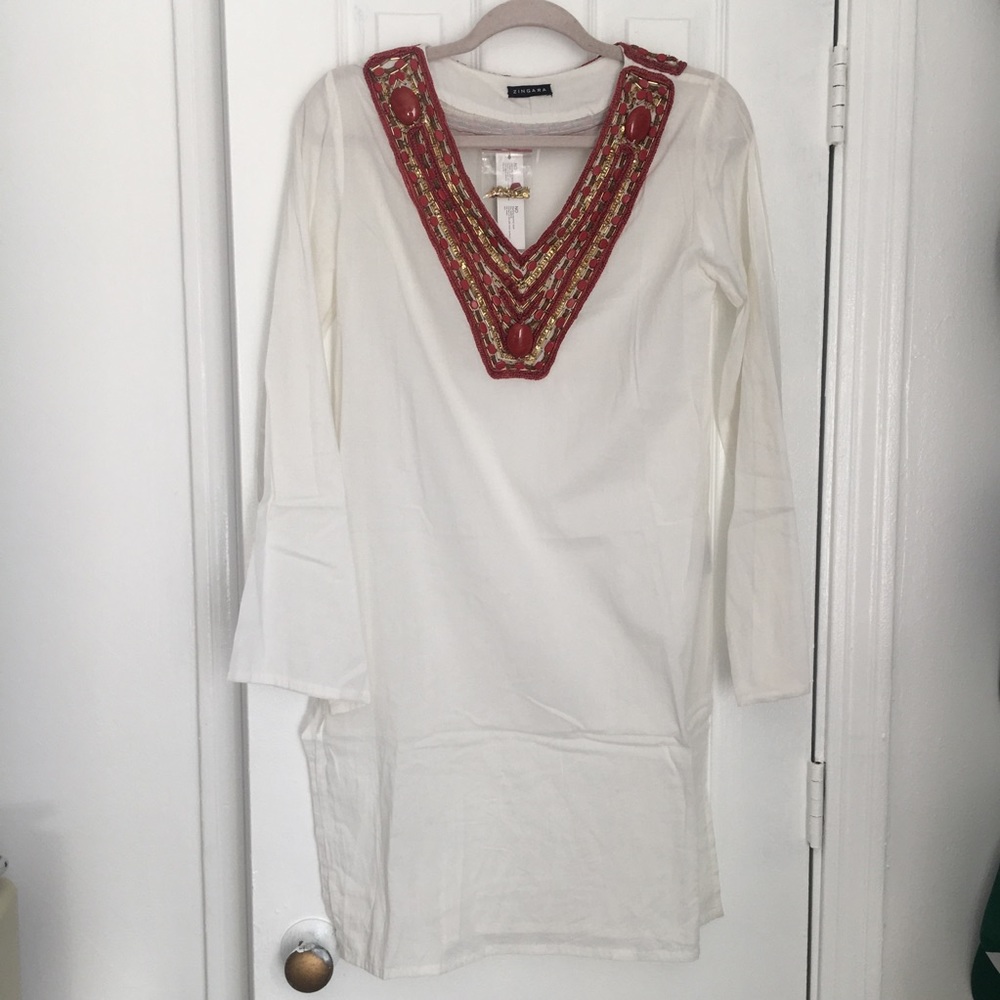 Zingara Embroidered Beach Cover Up Dress
